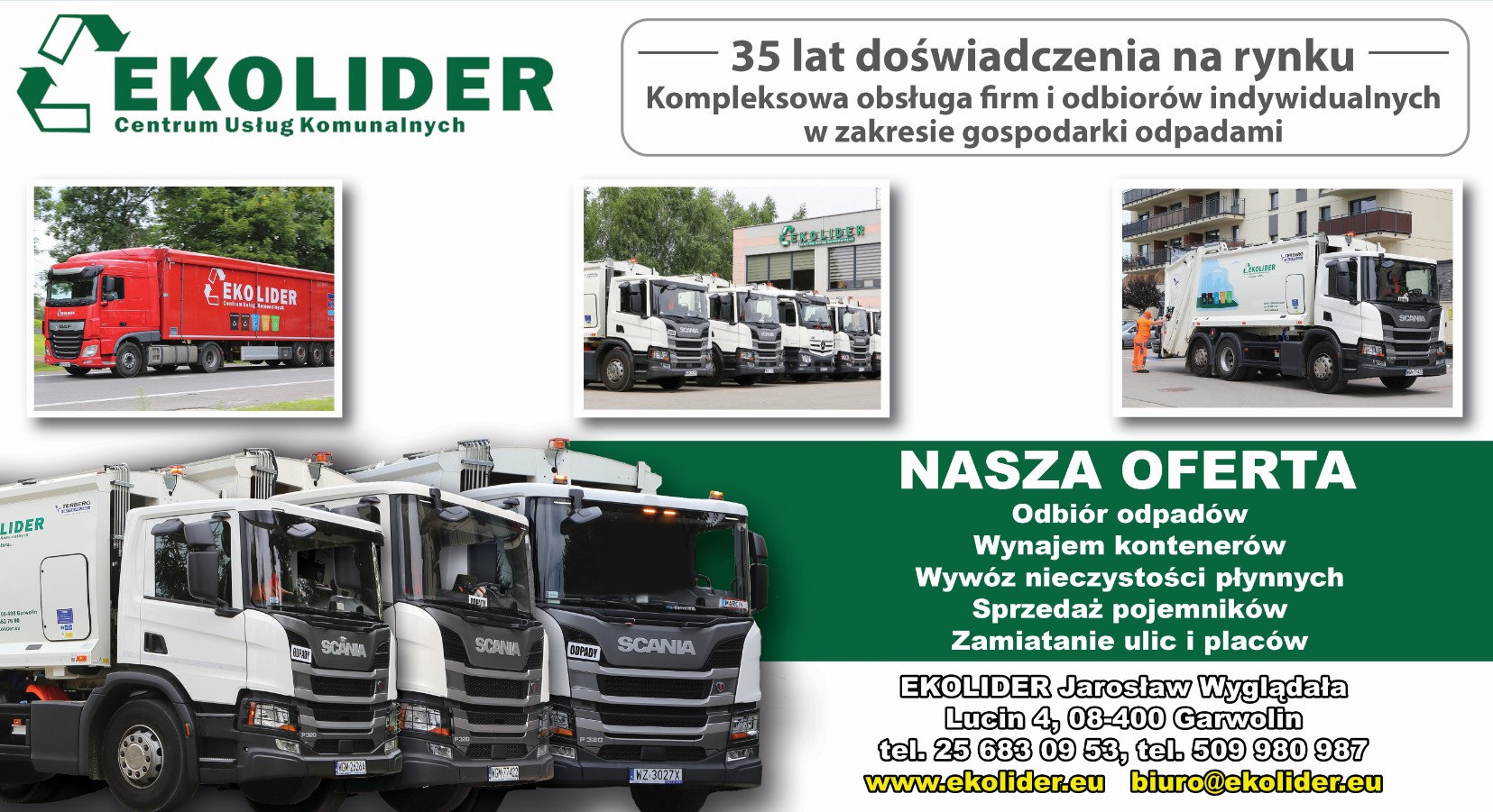 odbiór odpadów stałych i nieczystości płynnych GARWOLIN